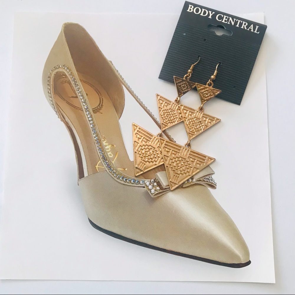💥New Fashion Body Central Triangle Metal Earrings